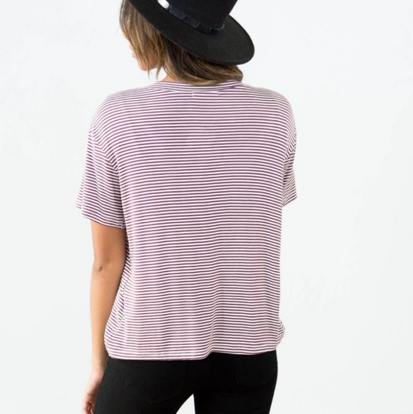 Jainy Stripe Top in Marsala - Picture 2 of 3